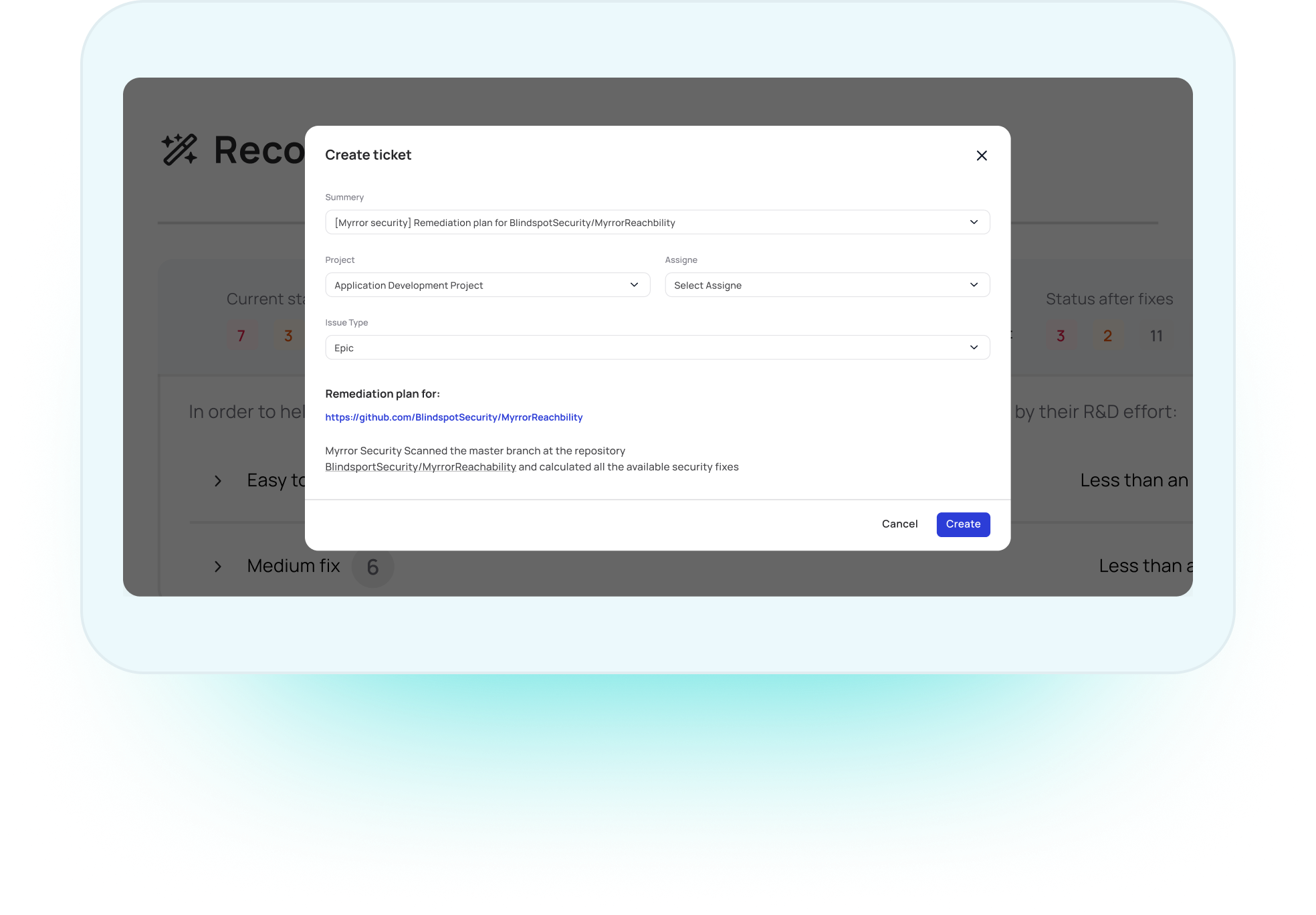 Myrror then creates a remediation plan automatically that creates as few regressions as possible