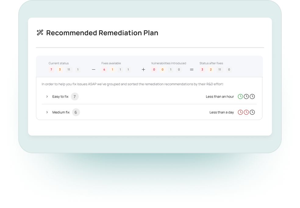 Myrror looks for new potential vulnerabilities that might be introduced into the codebase when suggesting a fix, effectively predicting the eventual impact of the changes.