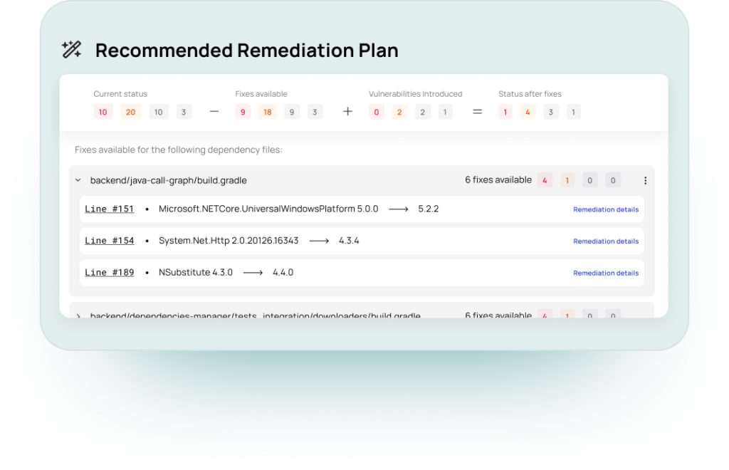 Remediation-first  
Application Security
Myrror is the only AppSec solution that protects you against the most destructive,  supply chain attacks, determines the reachability of known vulnerabilities, and provides a contextualized fix plan– with or without a CVE.